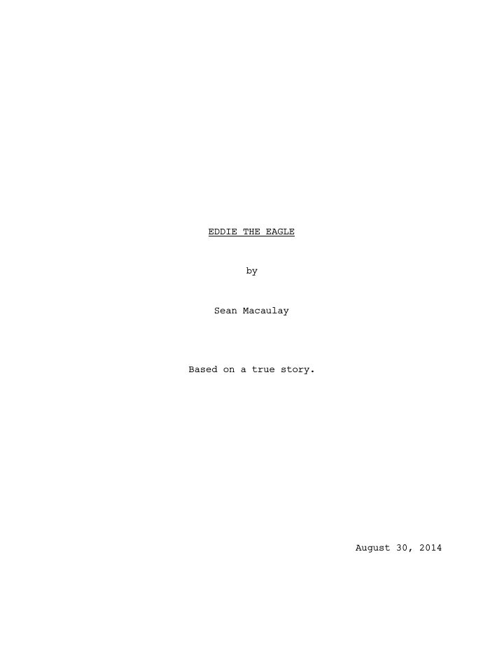 Eddie the Eagle screenplay first page