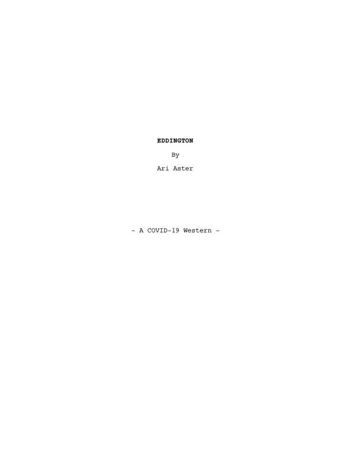 Eddington screenplay first page