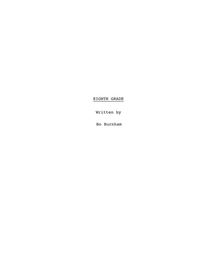 Eighth Grade screenplay first page