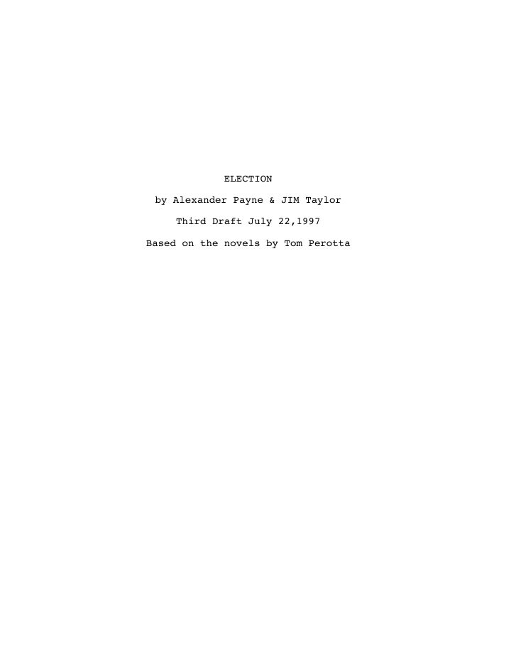 Election screenplay first page