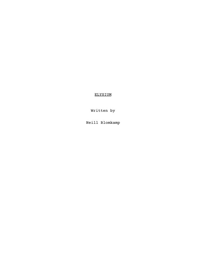 Elysium screenplay first page