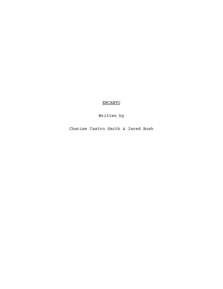 Encanto screenplay first page