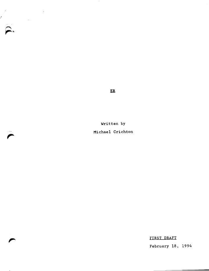 ER: 101: 24 Hours screenplay first page