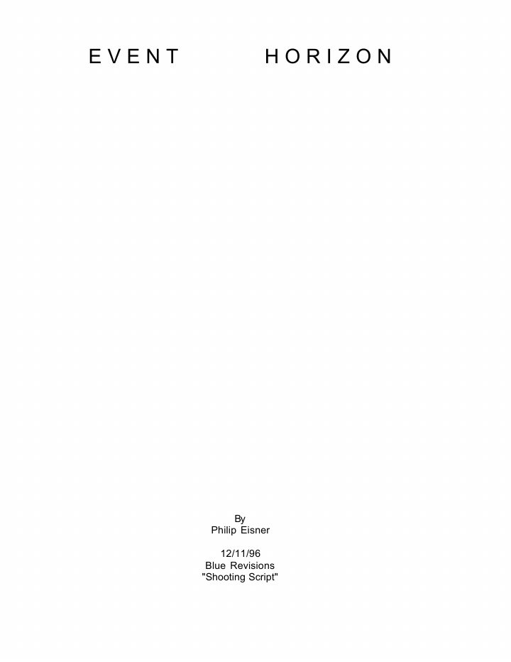 Event Horizon screenplay first page
