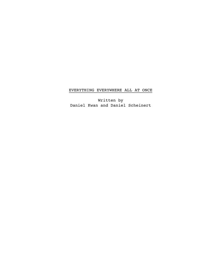 Everything Everywhere All at Once screenplay first page