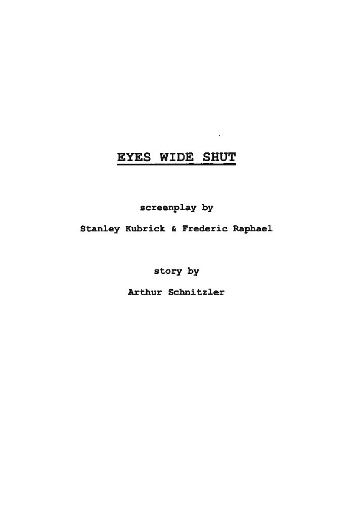 Eyes Wide Shut screenplay first page