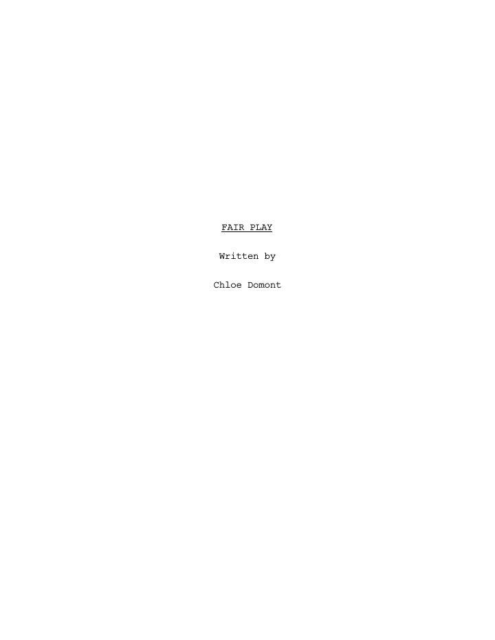 Fair Play screenplay first page
