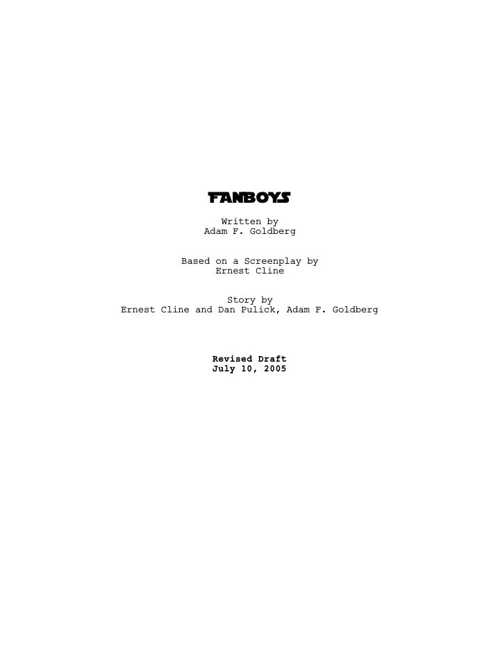 Fanboys screenplay first page