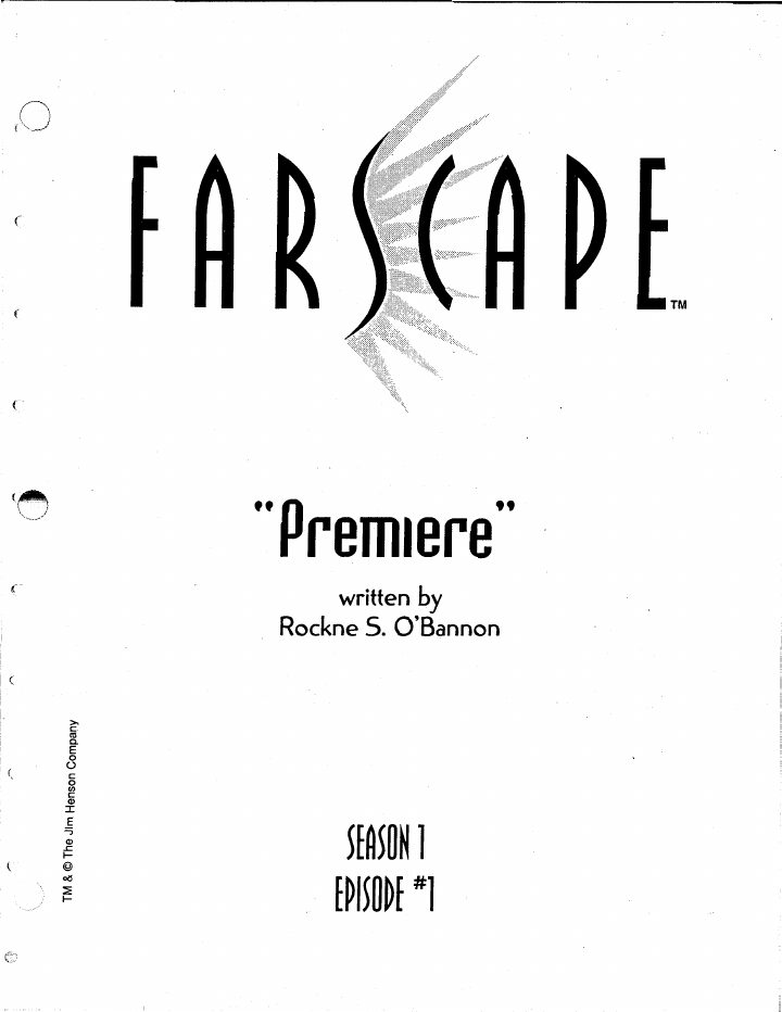 Farscape: 101: Premiere screenplay first page