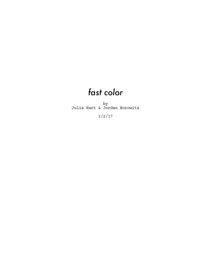 Fast Color screenplay first page