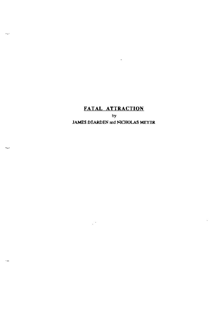Fatal Attraction screenplay first page