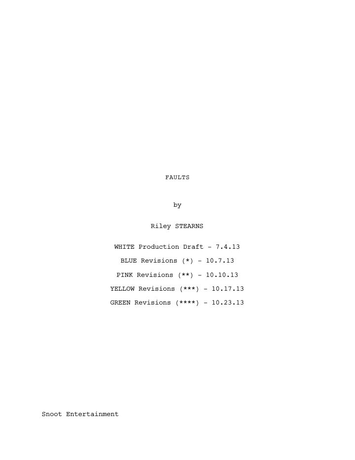Faults screenplay first page