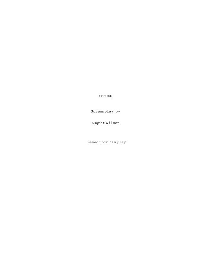 Fences screenplay first page