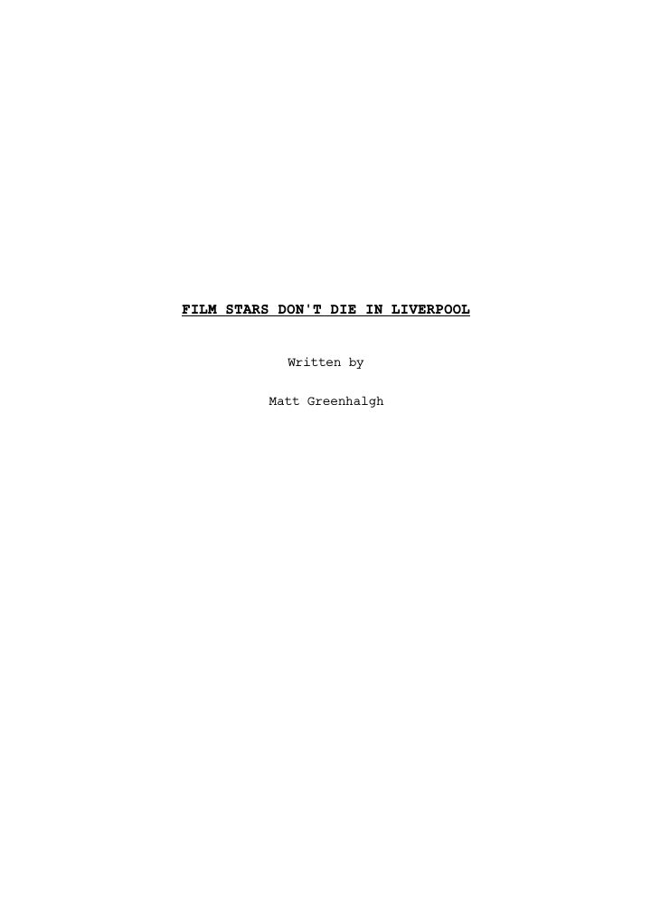 Film Stars Don't Die in Liverpool screenplay first page