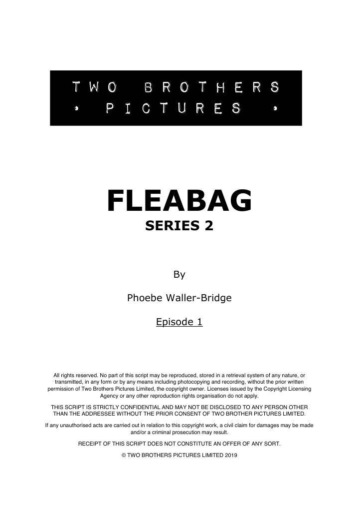 Fleabag: 201: Episode 2.1 screenplay first page