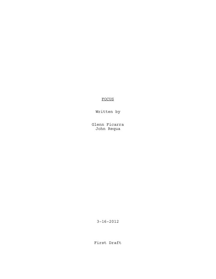 Focus screenplay first page