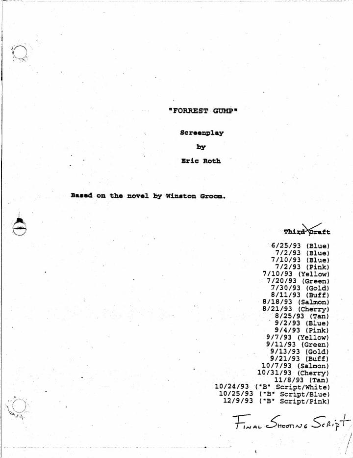 Forrest Gump (1994) screenplay PDF first page