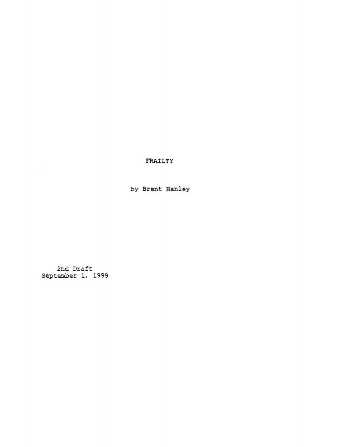 Frailty screenplay first page