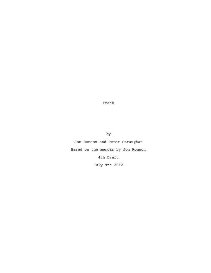 Frank screenplay first page
