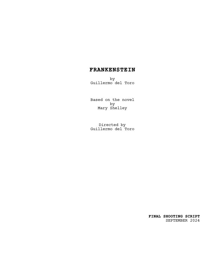 Frankenstein screenplay first page