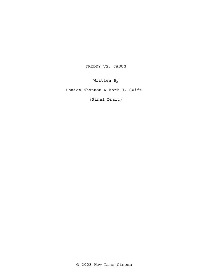 Freddy vs. Jason screenplay first page