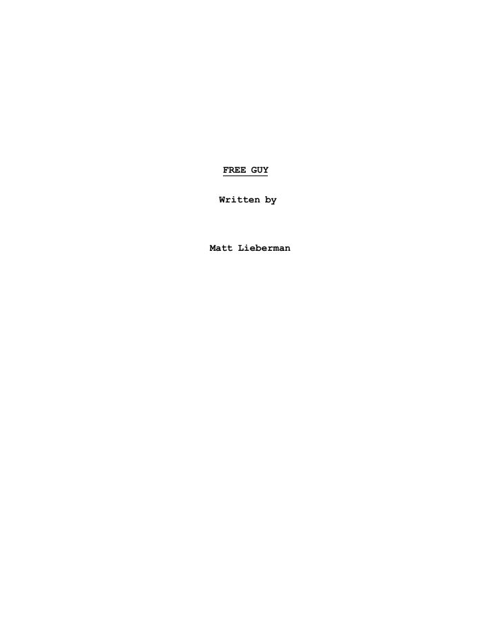 Free Guy screenplay first page