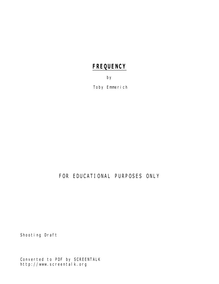 Frequency screenplay first page