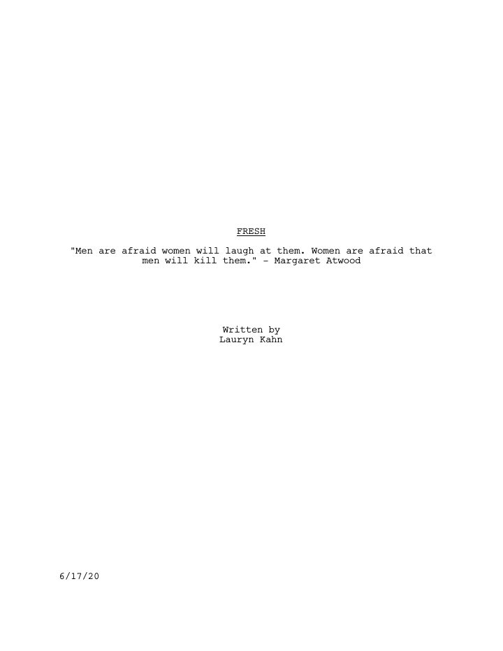 Fresh screenplay first page