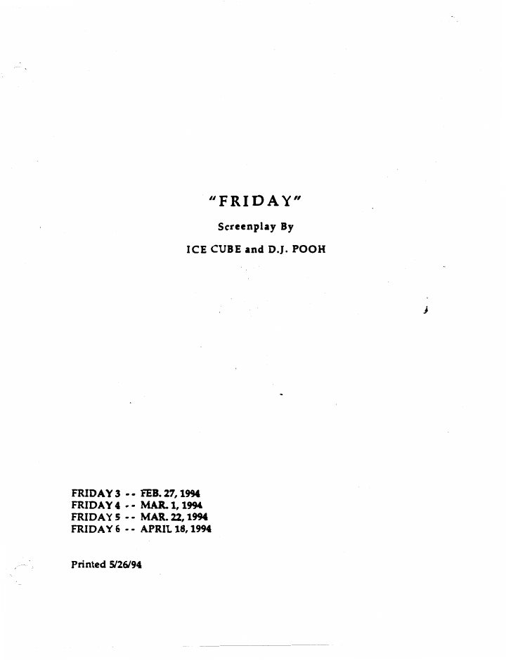 Friday screenplay first page
