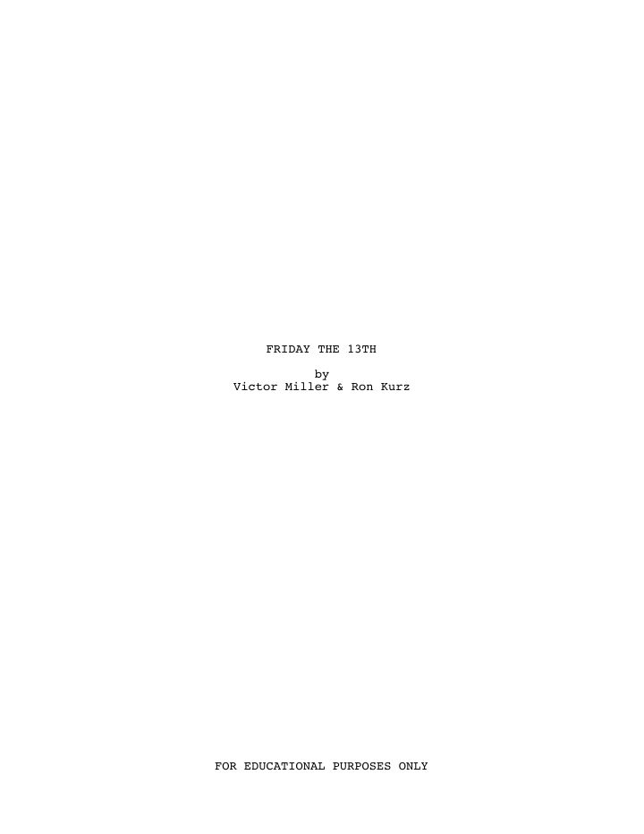 Friday the 13th screenplay first page