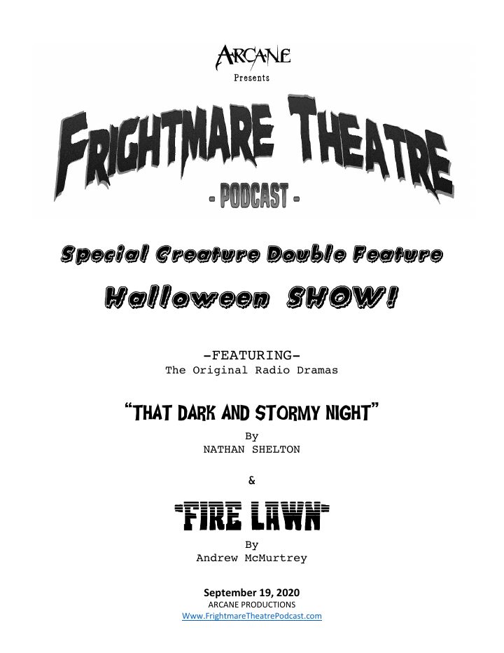 The Frightmare Theatre Podcast: 112: Holloween Special Double Feature screenplay first page