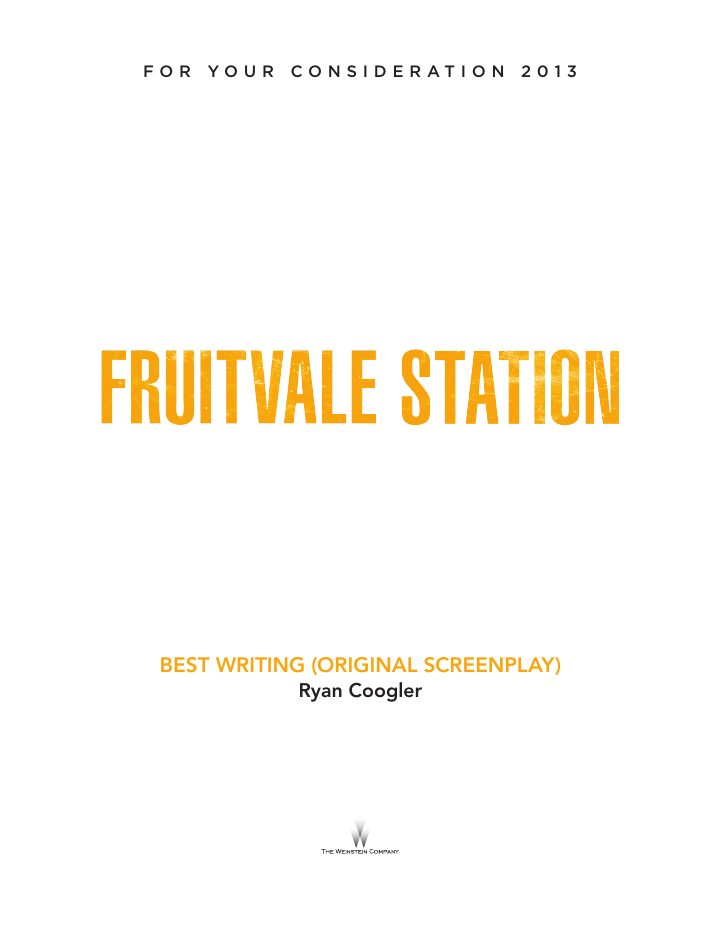 Fruitvale Station screenplay first page