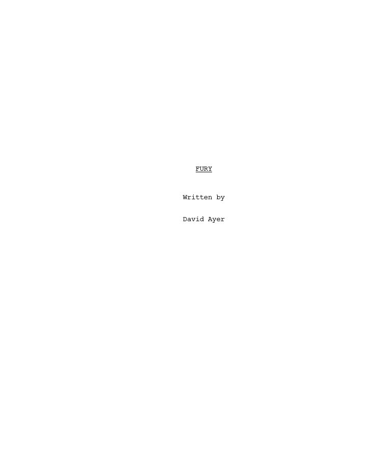 Fury screenplay first page