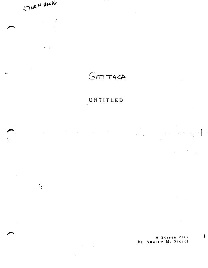 Gattaca screenplay first page