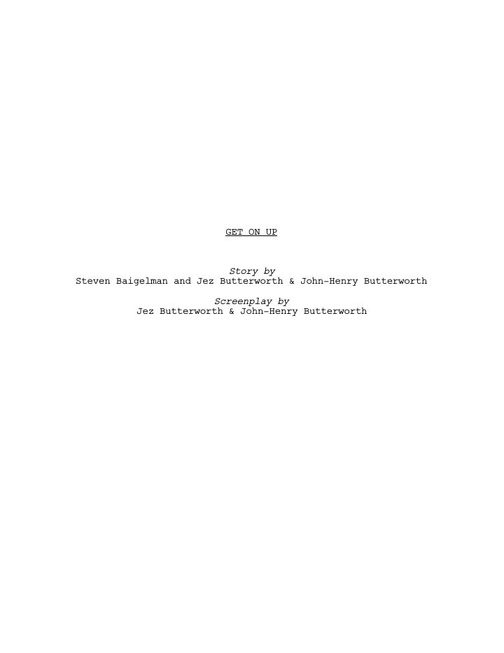 Get On Up screenplay first page