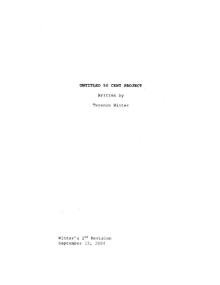Get Rich or Die Tryin' screenplay first page