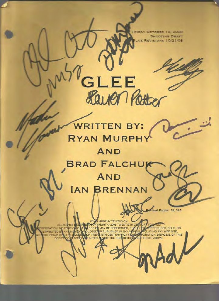 Glee: 101: Pilot screenplay first page
