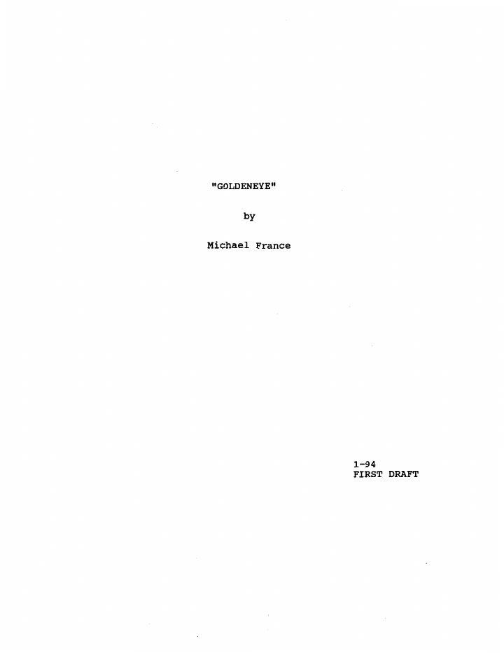 GoldenEye screenplay first page