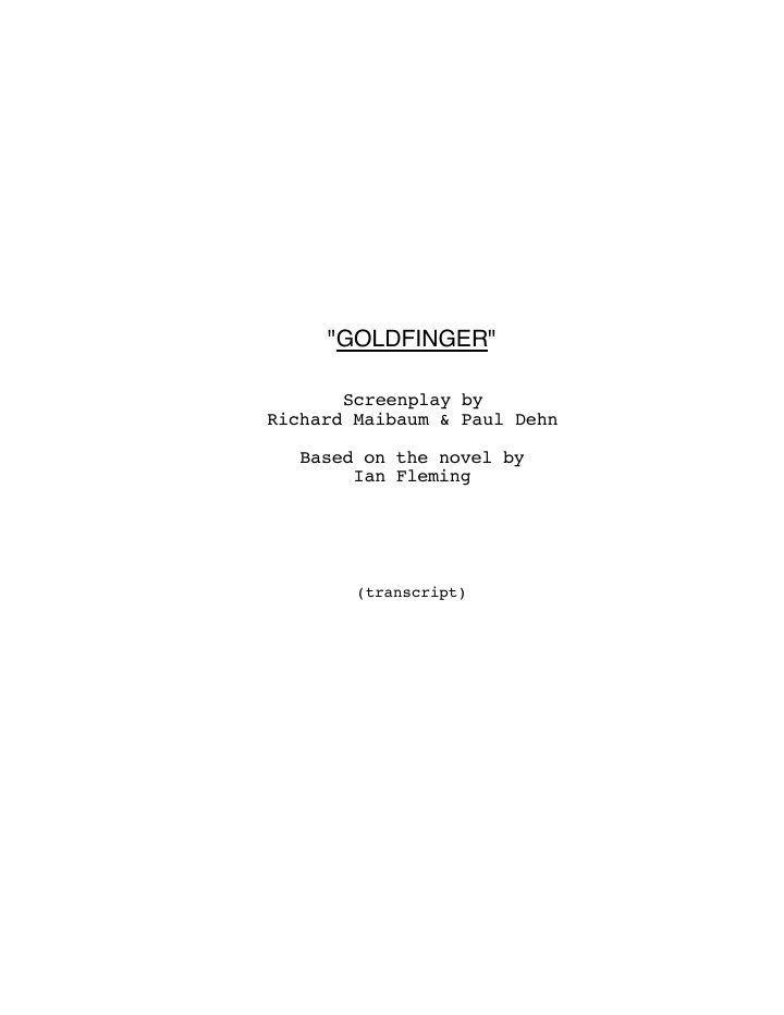 Goldfinger screenplay first page