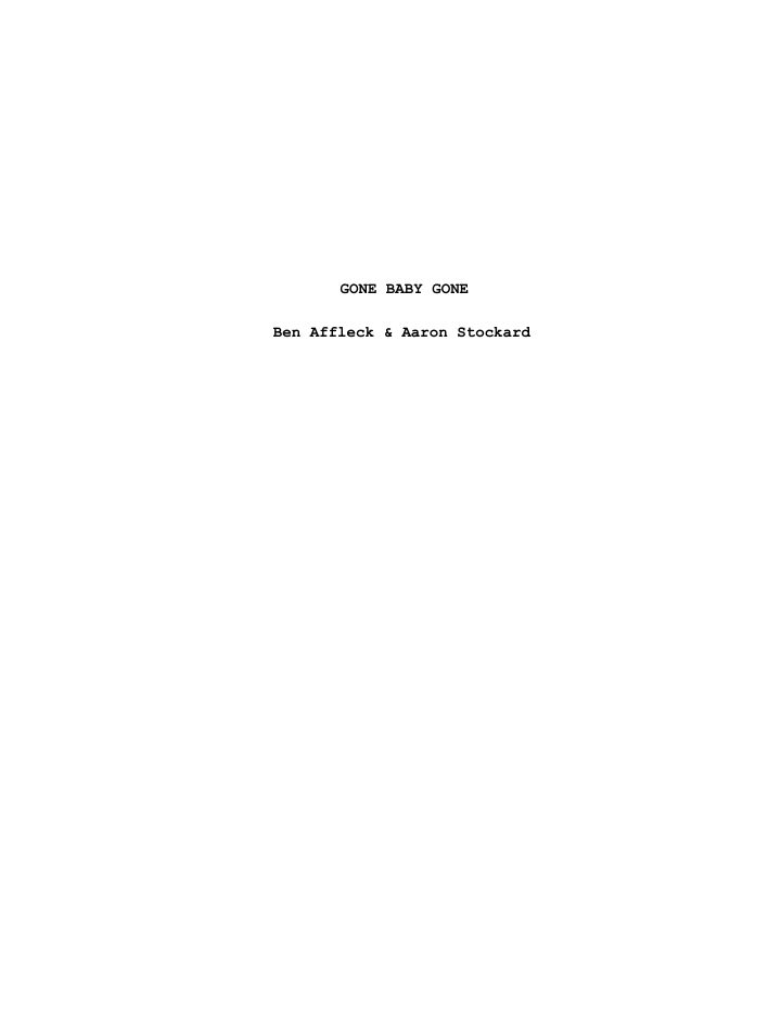 Gone Baby Gone screenplay first page
