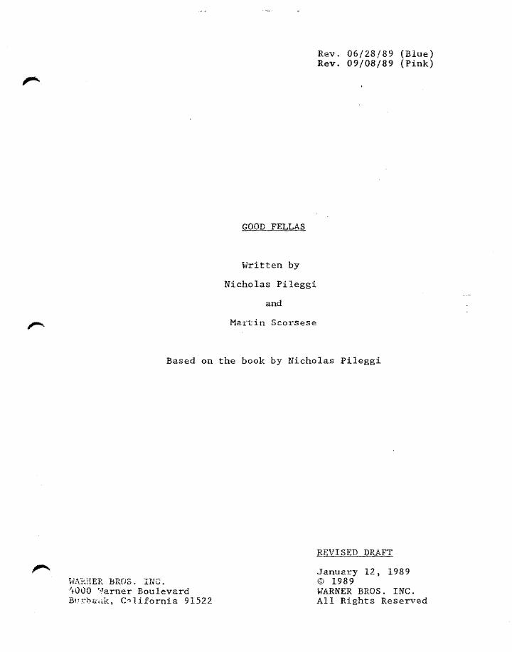 Goodfellas (1990) screenplay PDF first page