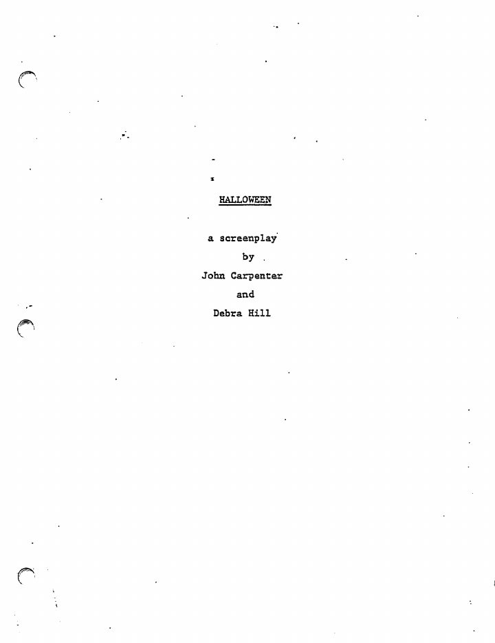 Halloween screenplay first page