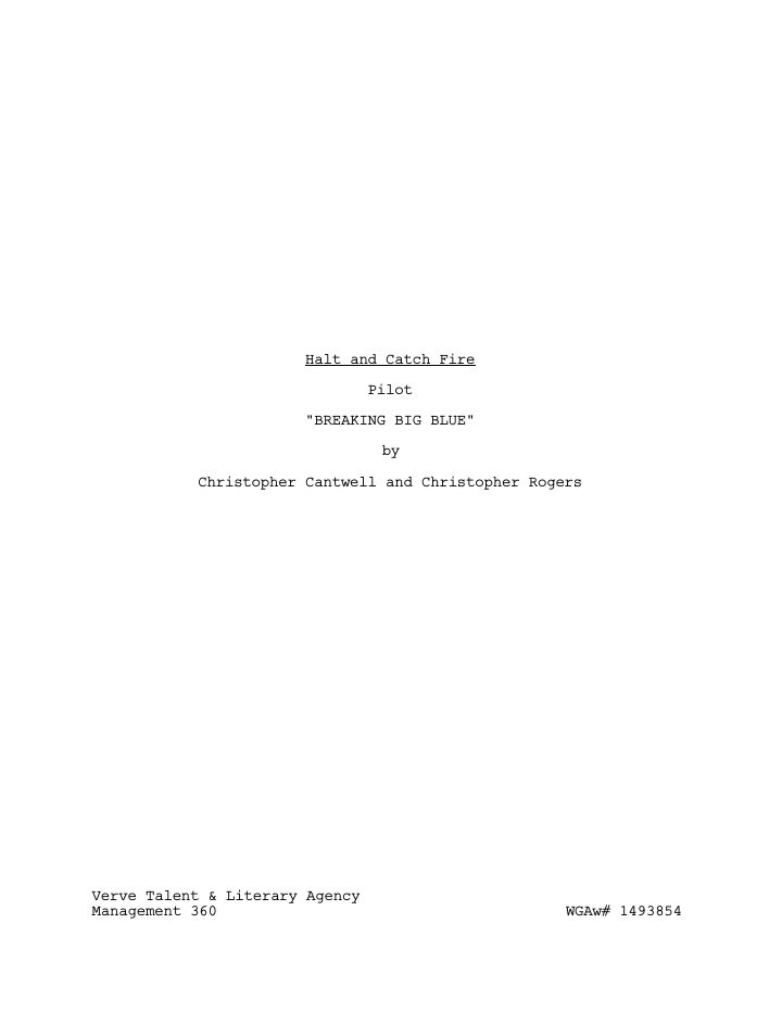 Halt and Catch Fire: 101: Breaking Big Blue screenplay first page