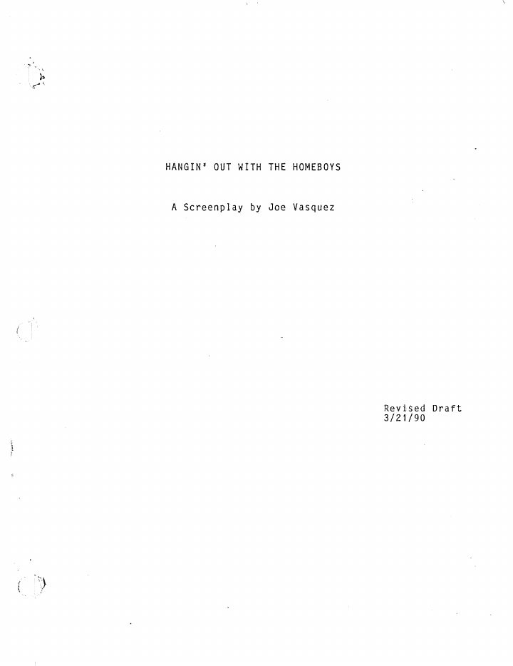 Hangin' with the Homeboys screenplay first page
