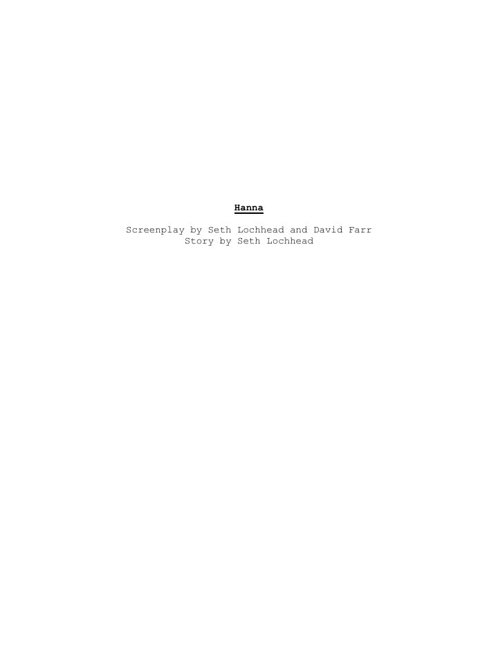Hanna screenplay first page