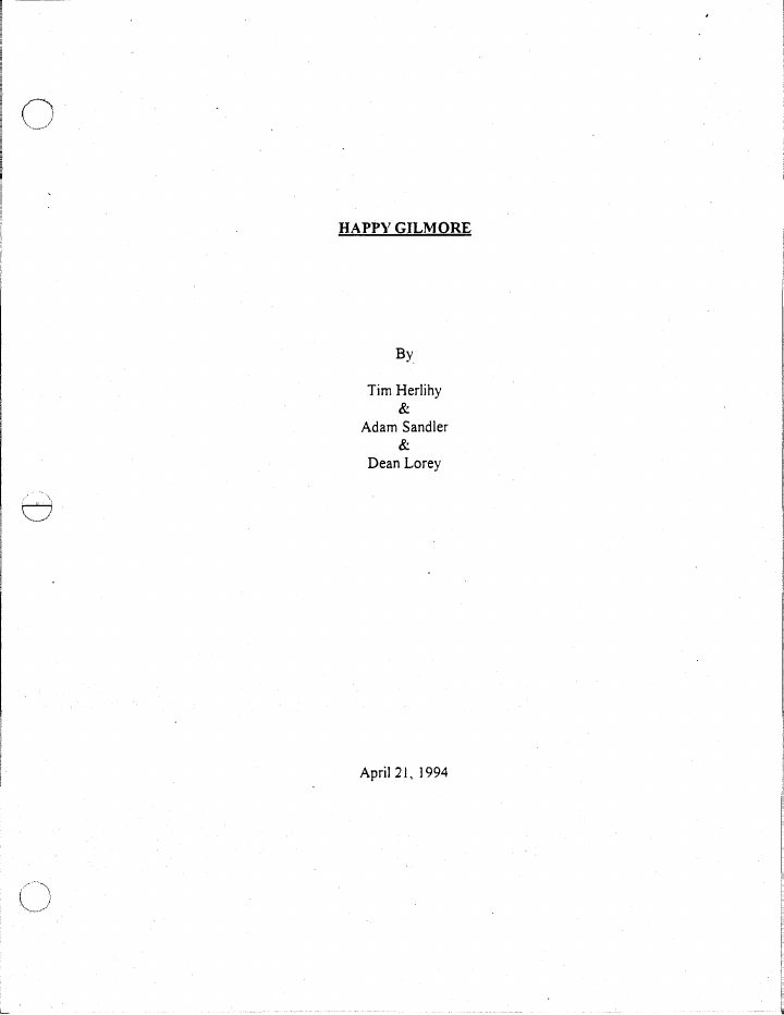 Happy Gilmore screenplay first page