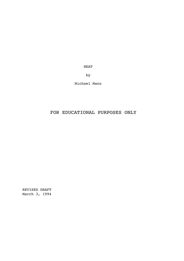Heat screenplay first page