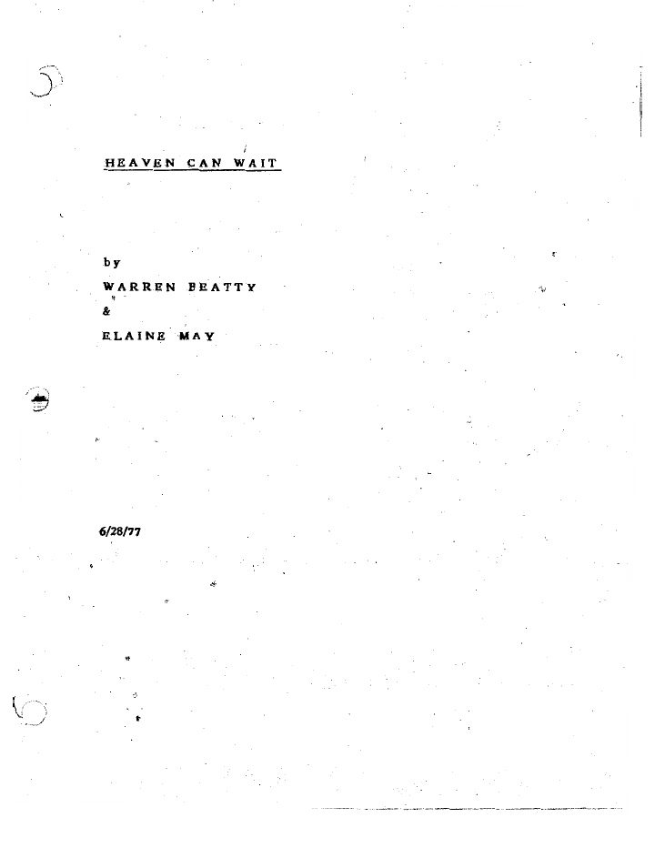 Heaven Can Wait screenplay first page
