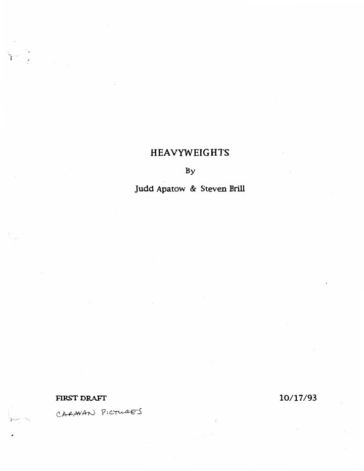 Heavyweights screenplay first page