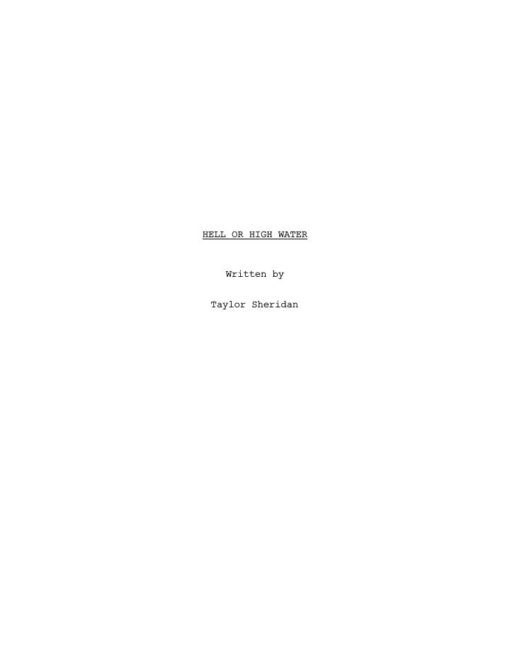 Hell or High Water screenplay first page